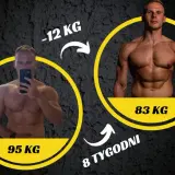 Metamorfoza sylwetki kulturysty: z 95 kg do 83 kg w 8 tygodni.