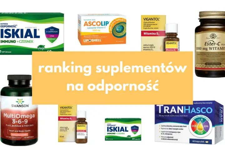 Ranking suplementów na odporność: Iskial, Ascolip, Vigantol, Solgar Ester-C Plus, Swanson MultiOmega, Tranhásco.